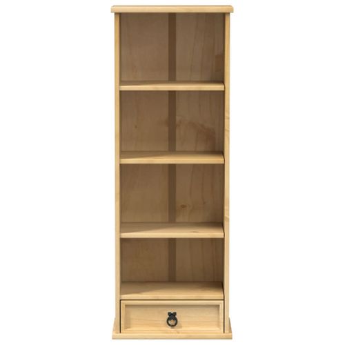 Bibliothèque - Meuble De Rangement à Cd/dvd Corona 40x30x110 Cm Bois De Pin Massif