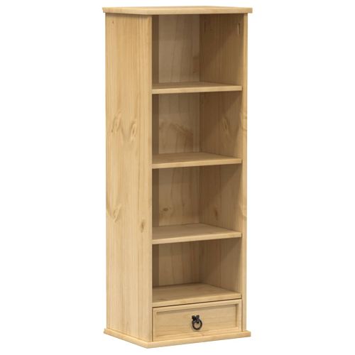 Bibliothèque - Meuble De Rangement à Cd/dvd Corona 40x30x110 Cm Bois De Pin Massif