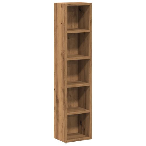 Lot De 2 Bibliothèques - Meuble De Rangement à Cd/dvd Chêne Artisanal 21x16x93,5 Cm
