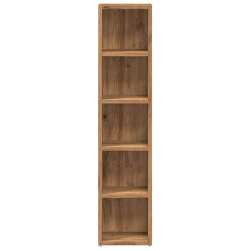 Lot De 2 Bibliothèques - Meuble De Rangement à Cd/dvd Chêne Artisanal 21x16x93,5 Cm
