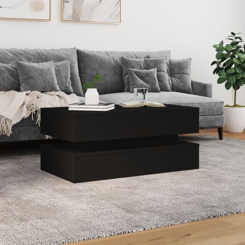 Table Basse - Table De Salon Avec Lumières LED Noir 90x50x40 Cm