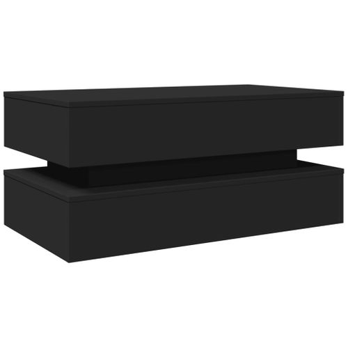 Table Basse - Table De Salon Avec Lumières LED Noir 90x50x40 Cm