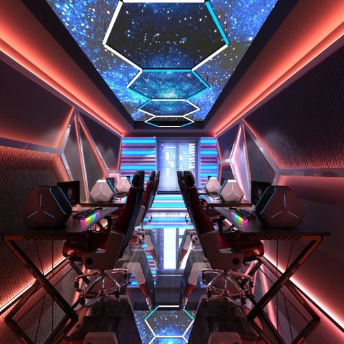 Bureau Gaming Bureau Gamer - 116x75x77 Cm Cadre En Métal Avec Repose-pieds Réglables