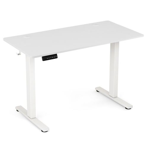 Bureau Electrique, Bureau D'ordinateur Avec 3 Réglages De Hauteur à Mémoire 120x60x73-122cm Blanc