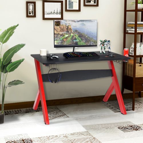 Bureau Gamer Bureau Gaming Avec Porte-gobelet Support Pour Ecouteurs En Fibre De Carbone