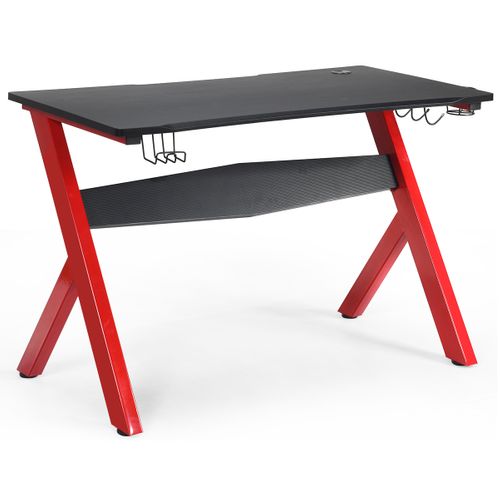 Bureau Gamer Bureau Gaming Avec Porte-gobelet Support Pour Ecouteurs En Fibre De Carbone