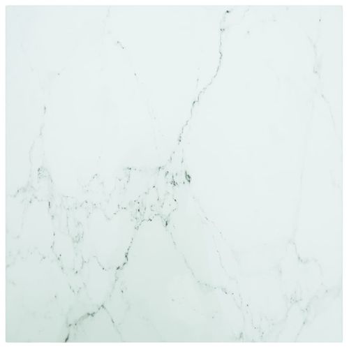 Dessus De Table - Plateau De Table Bureau Blanc 60x60 Cm 6 Mm Verre Trempé Design Marbre