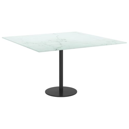Dessus De Table - Plateau De Table Bureau Blanc 70x70 Cm 6 Mm Verre Trempé Design Marbre