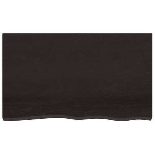 Dessus De Table - Plateau De Table Bureau Marron Foncé Bois Chêne Massif Traité