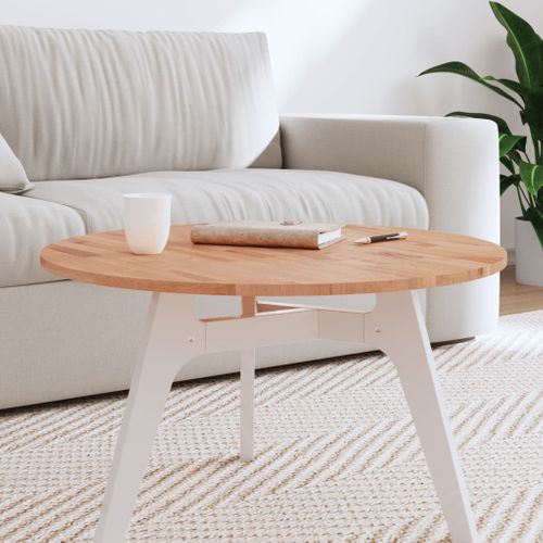 Dessus De Table - Plateau De Table Bureau Ø70x1,5 Cm Rond Bois Massif De Hêtre