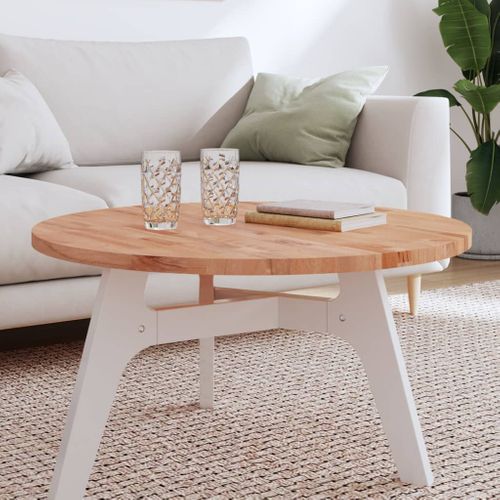 Dessus De Table - Plateau De Table Bureau Ø80x2,5 Cm Rond Bois Massif De Hêtre