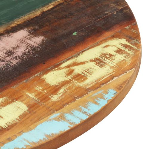 Dessus De Table - Plateau De Table Bureau Rond 50 Cm 25-27 Mm Bois De Récupération Solide