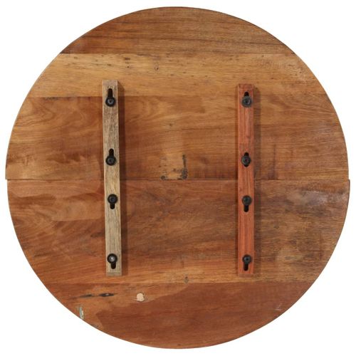 Dessus De Table - Plateau De Table Bureau Rond 70 Cm 25-27 Mm Bois De Récupération Solide