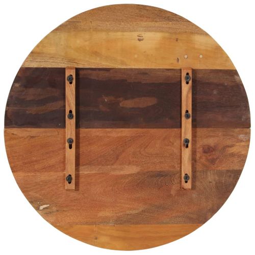 Dessus De Table - Plateau De Table Bureau Rond 80 Cm 25-27 Mm Bois De Récupération Solide
