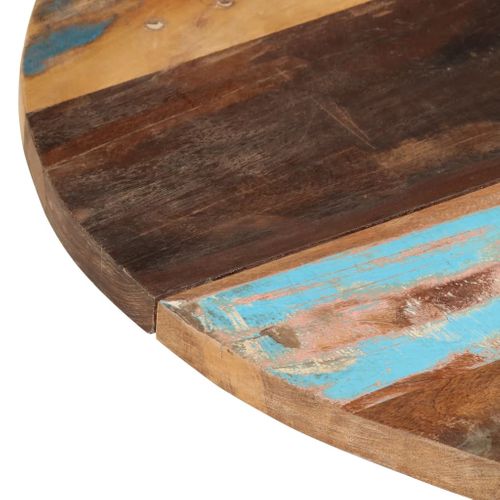 Dessus De Table - Plateau De Table Bureau Rond 80 Cm 25-27 Mm Bois De Récupération Solide