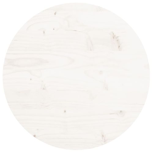 Dessus De Table - Plateau De Table Bureau Rond Blanc Ø40x3 Cm Bois De Pin Massif