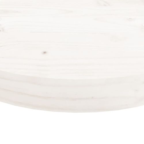 Dessus De Table - Plateau De Table Bureau Rond Blanc Ø40x3 Cm Bois De Pin Massif