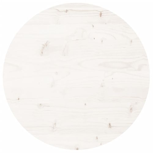 Dessus De Table - Plateau De Table Bureau Rond Blanc Ø50x3 Cm Bois De Pin Massif
