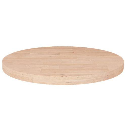 Dessus De Table - Plateau De Table Bureau Rond Ø40x2,5 Cm Bois De Chêne Massif Non Traité