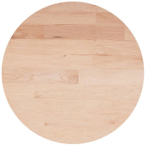 Dessus De Table - Plateau De Table Bureau Rond Ø50x1,5 Cm Bois De Chêne Massif Non Traité