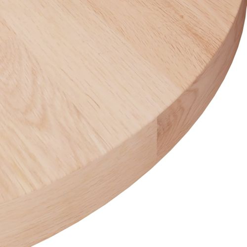 Dessus De Table - Plateau De Table Bureau Rond Ø50x2,5 Cm Bois De Chêne Massif Non Traité