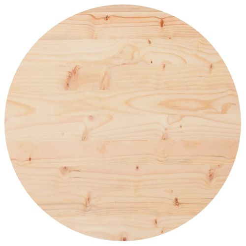 Dessus De Table - Plateau De Table Bureau Rond Ø50x3 Cm Bois De Pin Massif