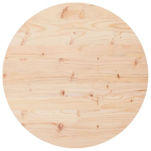 Dessus De Table - Plateau De Table Bureau Rond Ø90x3 Cm Bois De Pin Massif