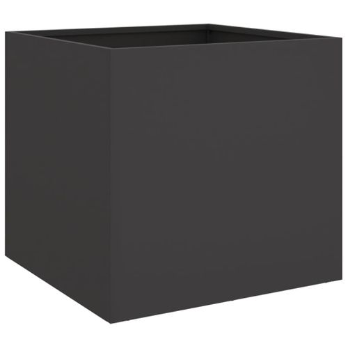Jardinière, Bac à Fleurs, Pot De Fleurs Noir 42x40x39 Cm Acier