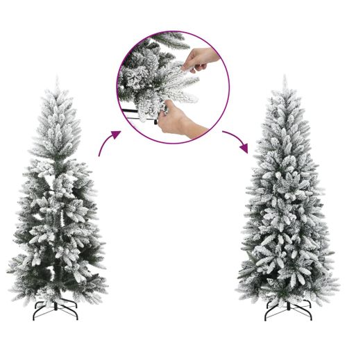 Sapin De Noël - Arbre De Noël Artificiel Avec Neige Floquée 150 Cm Pvc Et Pe