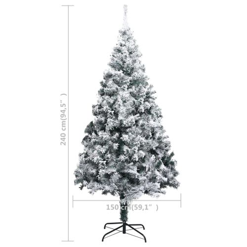 Sapin De Noël - Arbre De Noël Artificiel Avec Neige Floquée Vert 240 Cm Pvc