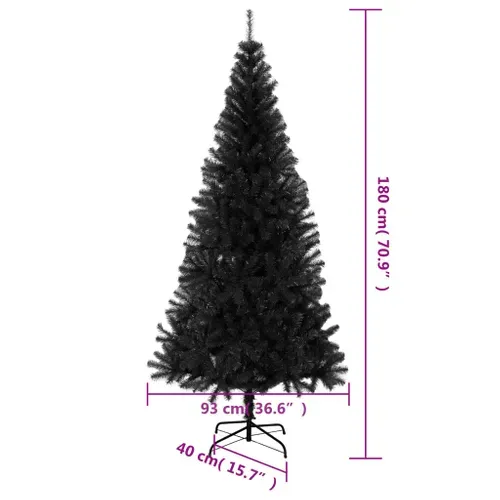 Sapin De Noël - Arbre De Noël Artificiel Avec Support Noir 180 Cm Pvc
