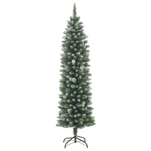 Sapin De Noël - Arbre De Noël Artificiel Mince Avec Support 210 Cm Pvc