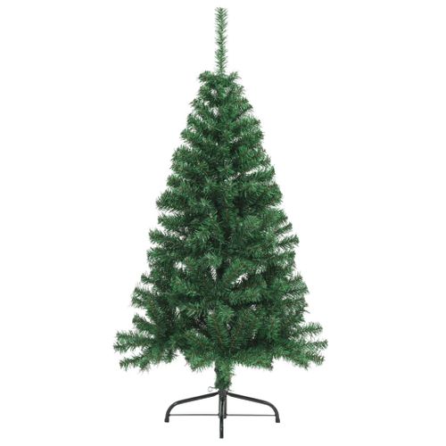 Sapin De Noël - Arbre De Noël Artificiel Moitié Avec Support Vert 120 Cm Pvc
