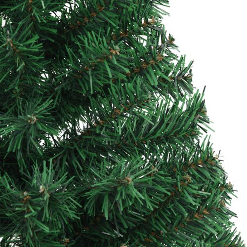 Sapin De Noël - Arbre De Noël Artificiel Moitié Avec Support Vert 120 Cm Pvc
