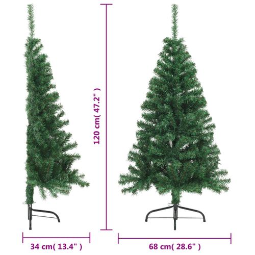 Sapin De Noël - Arbre De Noël Artificiel Moitié Avec Support Vert 120 Cm Pvc
