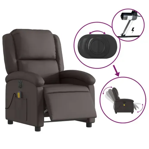 Fauteuil Relax - Fauteuil Inclinable - Fauteuil De Relaxation Électrique Marron Foncé