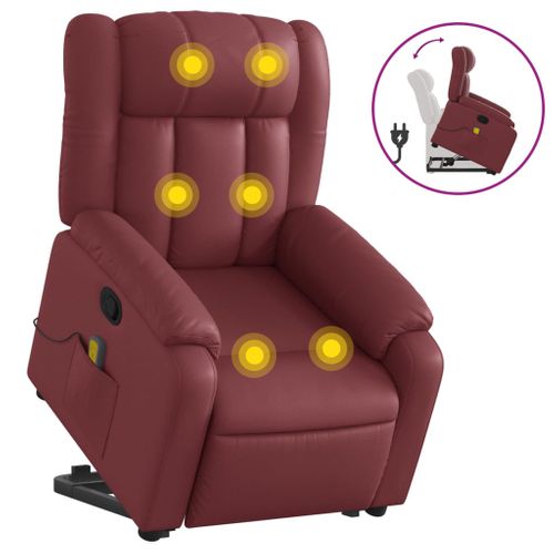 Fauteuil Relax - Fauteuil Inclinable - Fauteuil De Relaxation Rouge Bordeaux Similicuir
