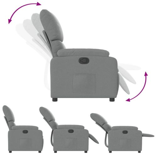 Fauteuil Relax - Fauteuil Inclinable - Fauteuil De Relaxation Gris Clair Tissu