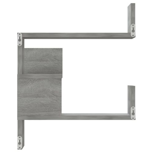 Étagère Murale D'angle - Étagère Flottante Sonoma Gris 40x40x50cm Bois D'ingénierie