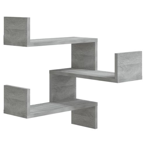 Étagère Murale D'angle - Étagère Flottante Sonoma Gris 40x40x50cm Bois D'ingénierie