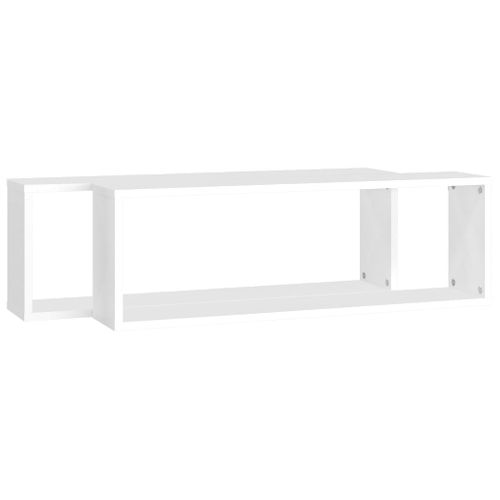 Lot De 2 Étagères Murales - Étagères Flottantes Cube Blanc 80x15x26,5cm Bois D'ingénierie