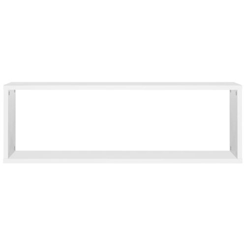 Lot De 2 Étagères Murales - Étagères Flottantes Cube Blanc 80x15x26,5cm Bois D'ingénierie
