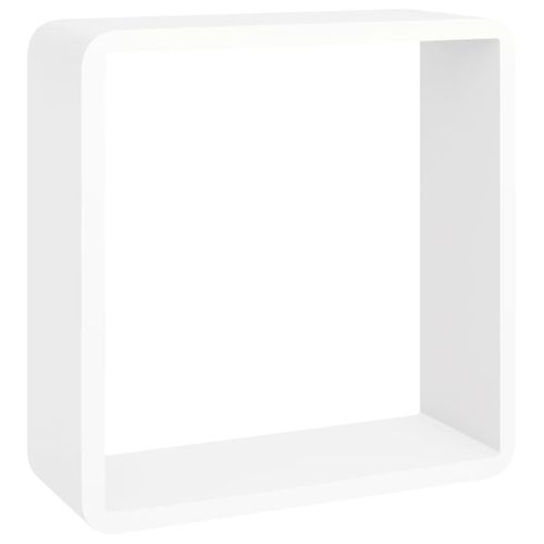 Ensemble De 3 Étagères Murales Cube - Étagères Flottantes Blanc Mdf
