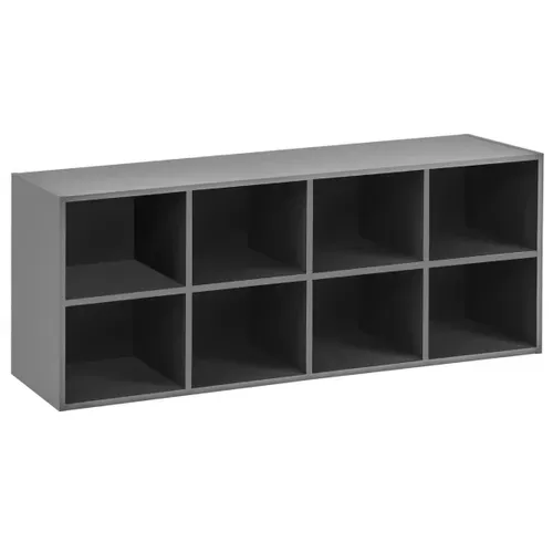 Banc à Chaussures Meuble à Chaussures Organisateur De Chaussures à 8 Casiers - 102x30x41cm Gris