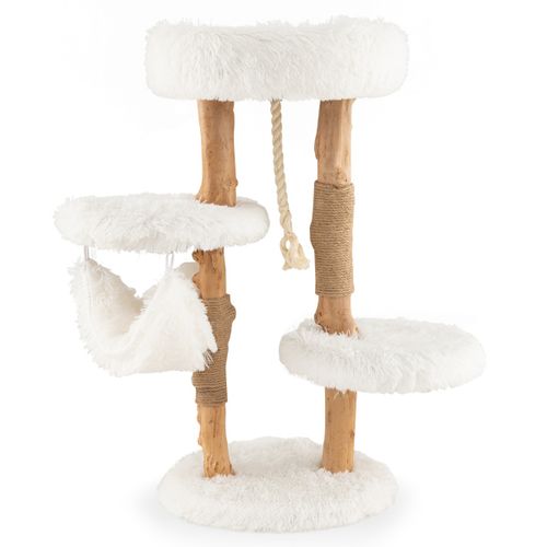 Arbre à Chat, Tour à Chat Avec Plusieurs Plateforme 41x41x87 Cm Blanc Bois