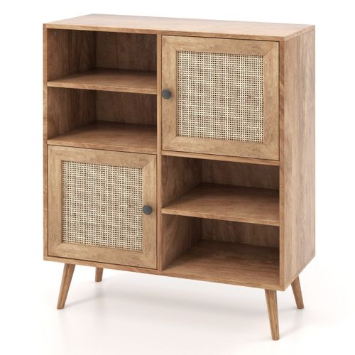Buffet De Cuisine, Meuble Cuisine, Meuble De Rangement Avec 2 Placards 80x29,5x97 Cm Bois