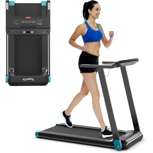 Tapis De Course, Tapis De Marche Electrique Tapis De Fitness Pliable Avec Contrôle Bleu