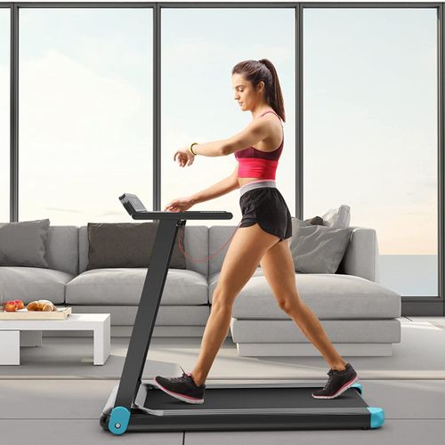 Tapis De Course, Tapis De Marche Electrique Tapis De Fitness Pliable Avec Contrôle Bleu