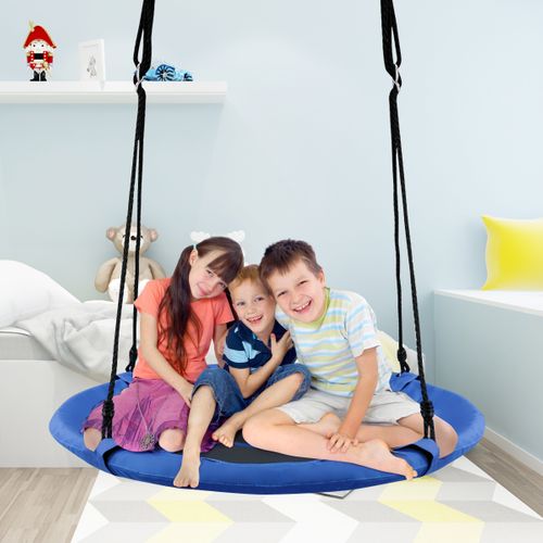 Balançoire Nid D’Oiseau 100 Cm Avec Tente Amovible – Hauteur Réglable 100-180 Cm – Charge 150 Kg – Rose