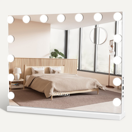 Miroir Maquillage éclairage Miroir De Maquillage Hollywood Avec Lumière LED - 80x55 Cm, 3 Températures De Couleur, Loupe 10x, Commande Tactile Miroir Maquillage éclairage Miroir De Maquillage Hollywood Avec Lumière LED - 80x55 Cm, 3 Températures De Couleur, Loupe 10x, Commande Tactile
